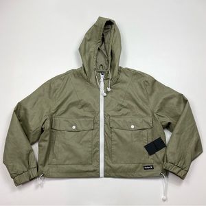 NEW! Women’s Hurley Full Zip Cropped Jacket Size Large W/Tags